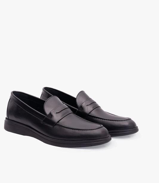 MOCASSIN LEO EN CUIR, NOIR – CL450