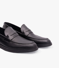MOCASSIN LEO EN CUIR, NOIR – CL450