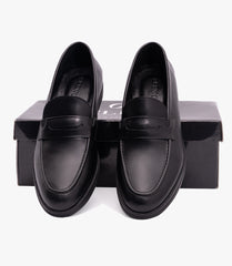 MOCASSIN LEO EN CUIR, NOIR – CL450