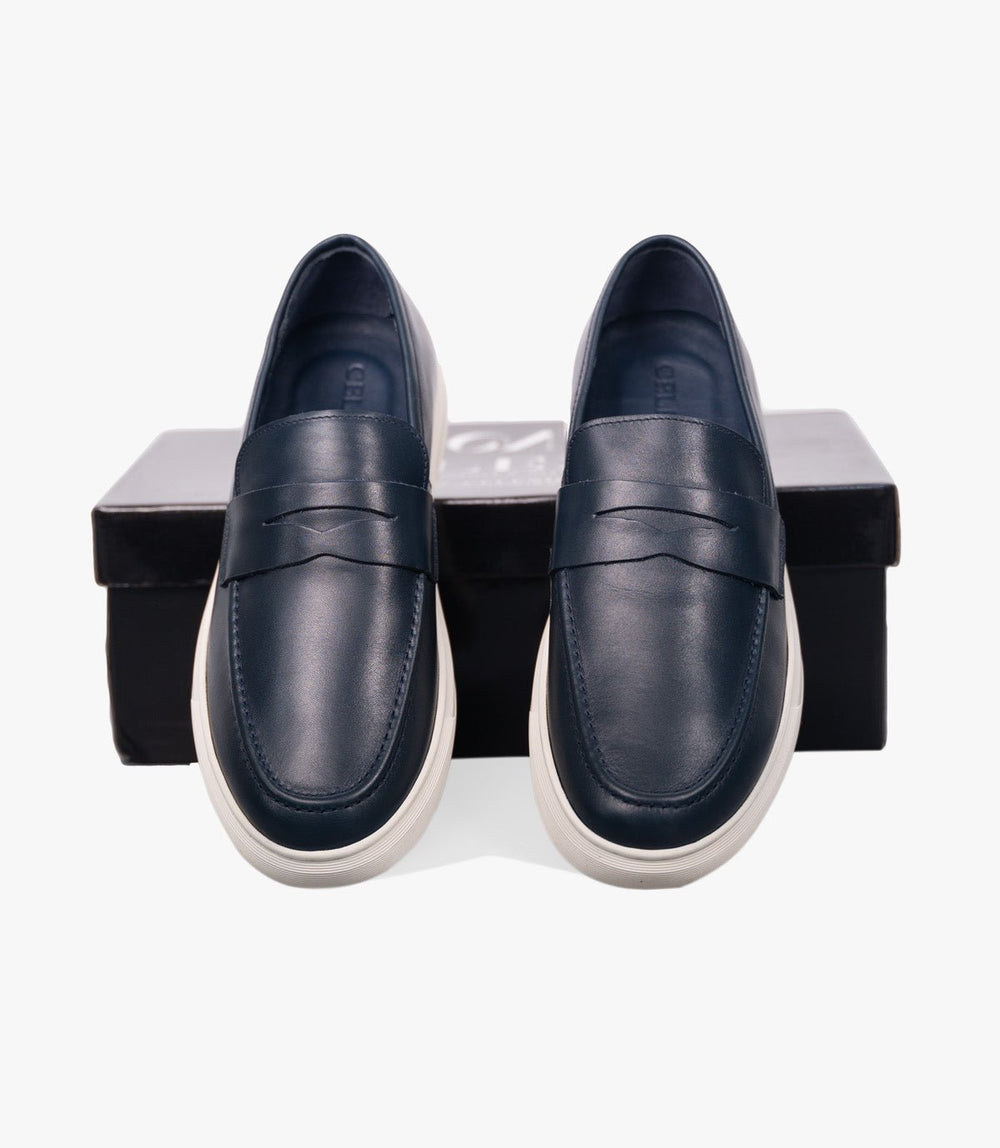 MOCASSIN ADDLER en Cuir, Bleu Nuit– CL6044 - Celeno - IVOIRE