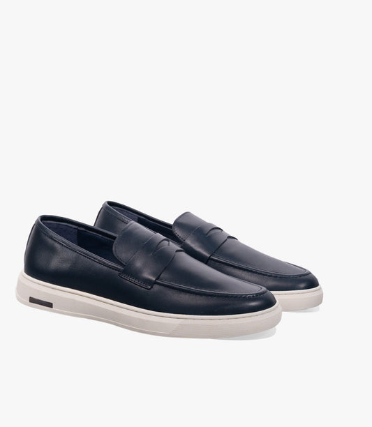 MOCASSIN ADDLER en Cuir, Bleu Nuit– CL6044 - Celeno - IVOIRE